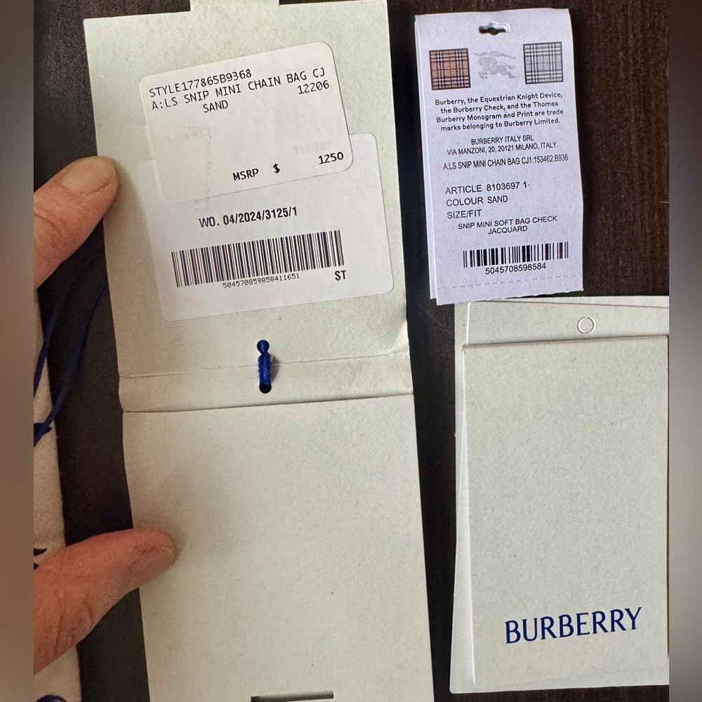 【Burberry】Snip Mini Chain Bag Nova Check in Sand Free Shipping - Picture 13 of 15